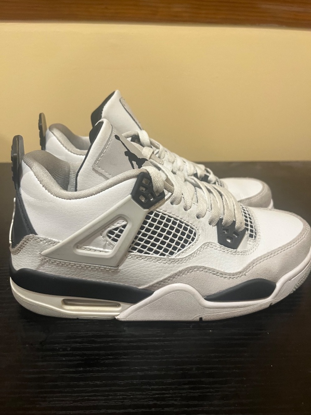 SIZE 7 W0MAN - Air Jordan 4 Retro Military Black - Picture 3 of 7